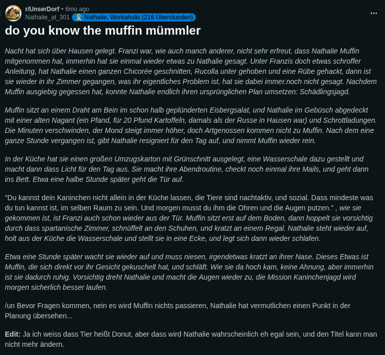 Das Tier heißt Muffin!