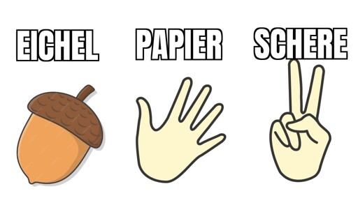 Eichel Papier Schere